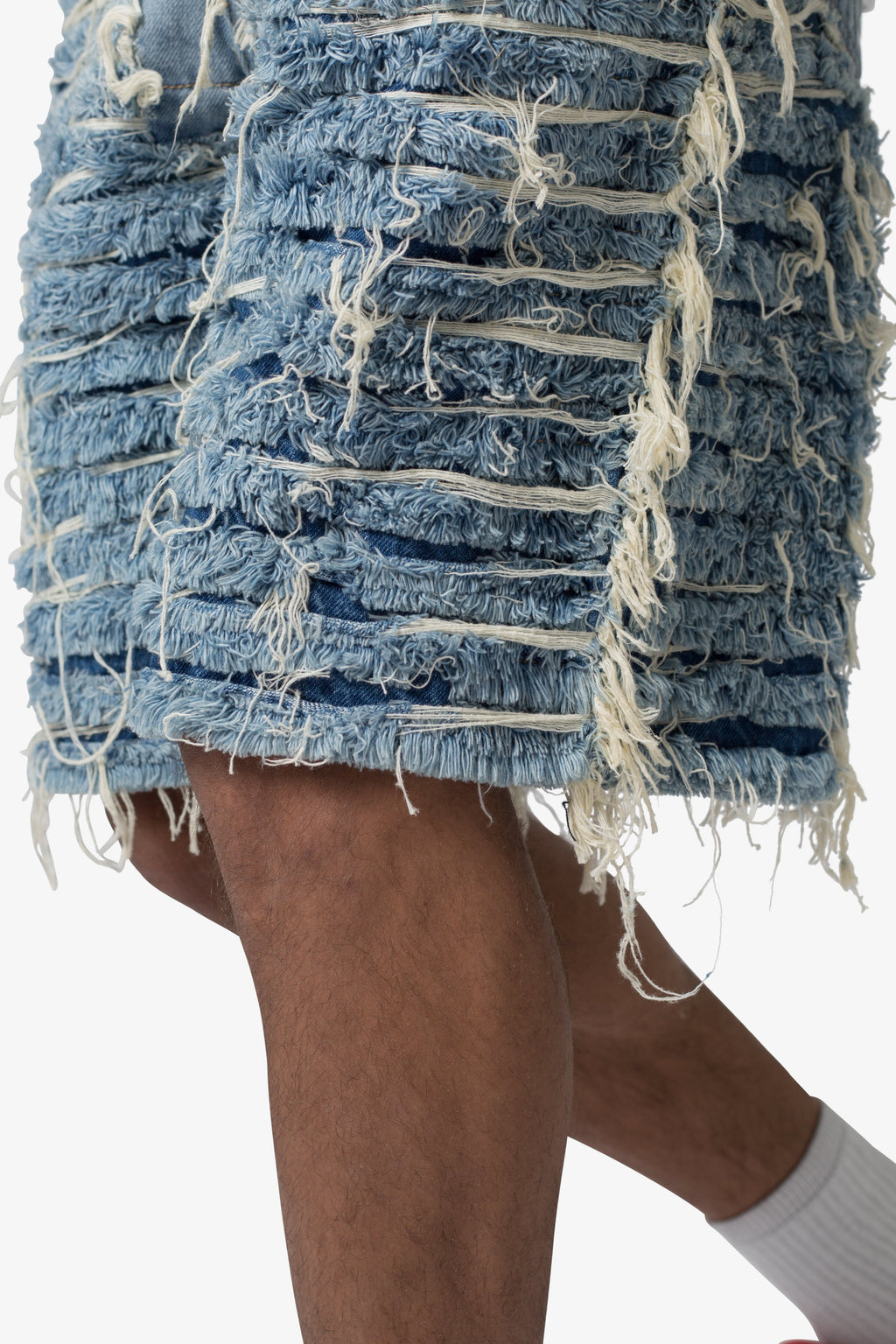 Pantalones Cortos de Jean Deshilachados - Azul
