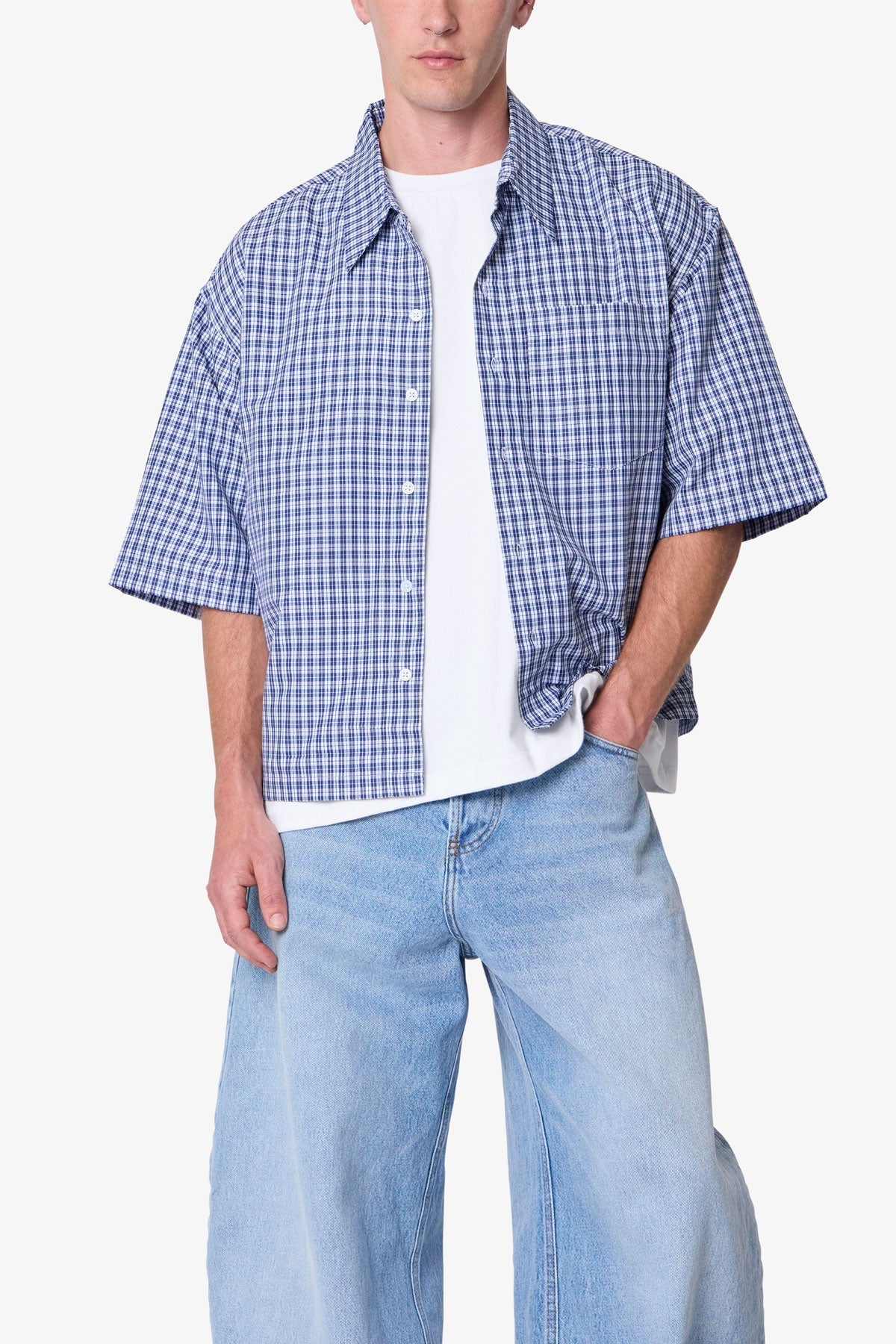 Camisa Para Usar Por Encima de Popelín - Azul