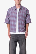 Camisa de Popelín Crujiente - Rojo y Azul