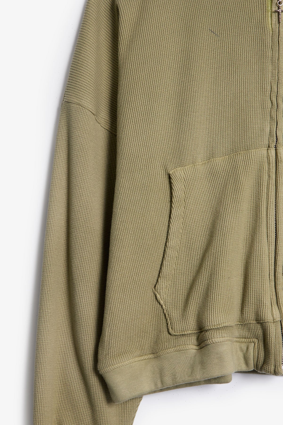 Sudadera con Capucha Térmica de Doble Capa - Oliva Lavado