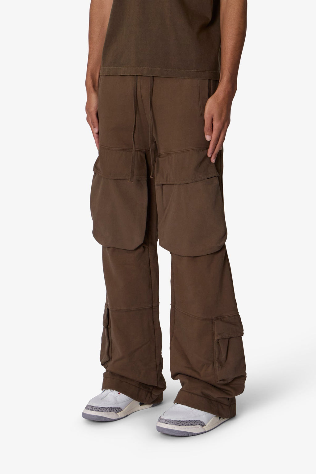 Pantalón de Sudadera con Cargos Frontales - Oliva