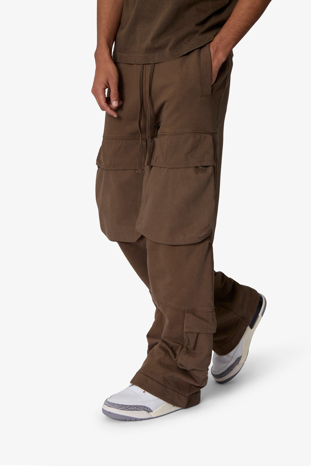 Pantalón de Sudadera con Cargos Frontales - Oliva