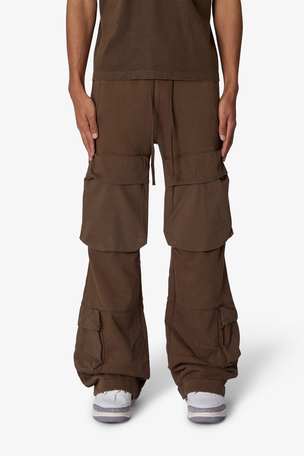 Pantalón de Sudadera con Cargos Frontales - Oliva