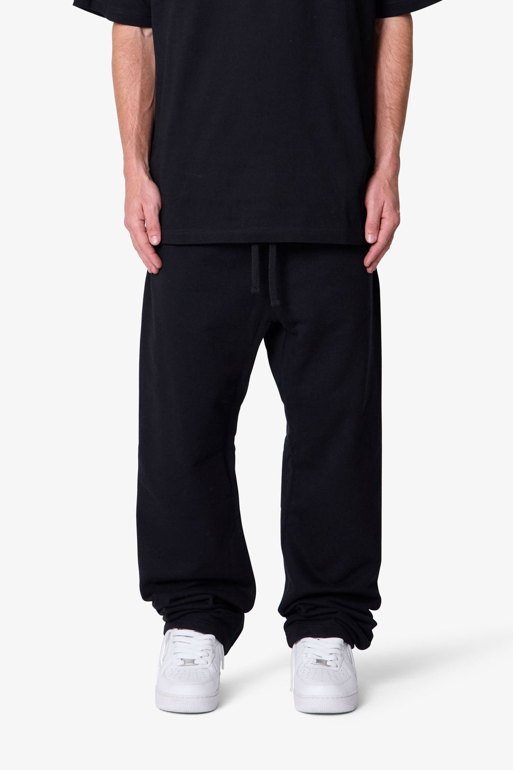 Pantalón de Franela Básico Pesado Holgado - Negro