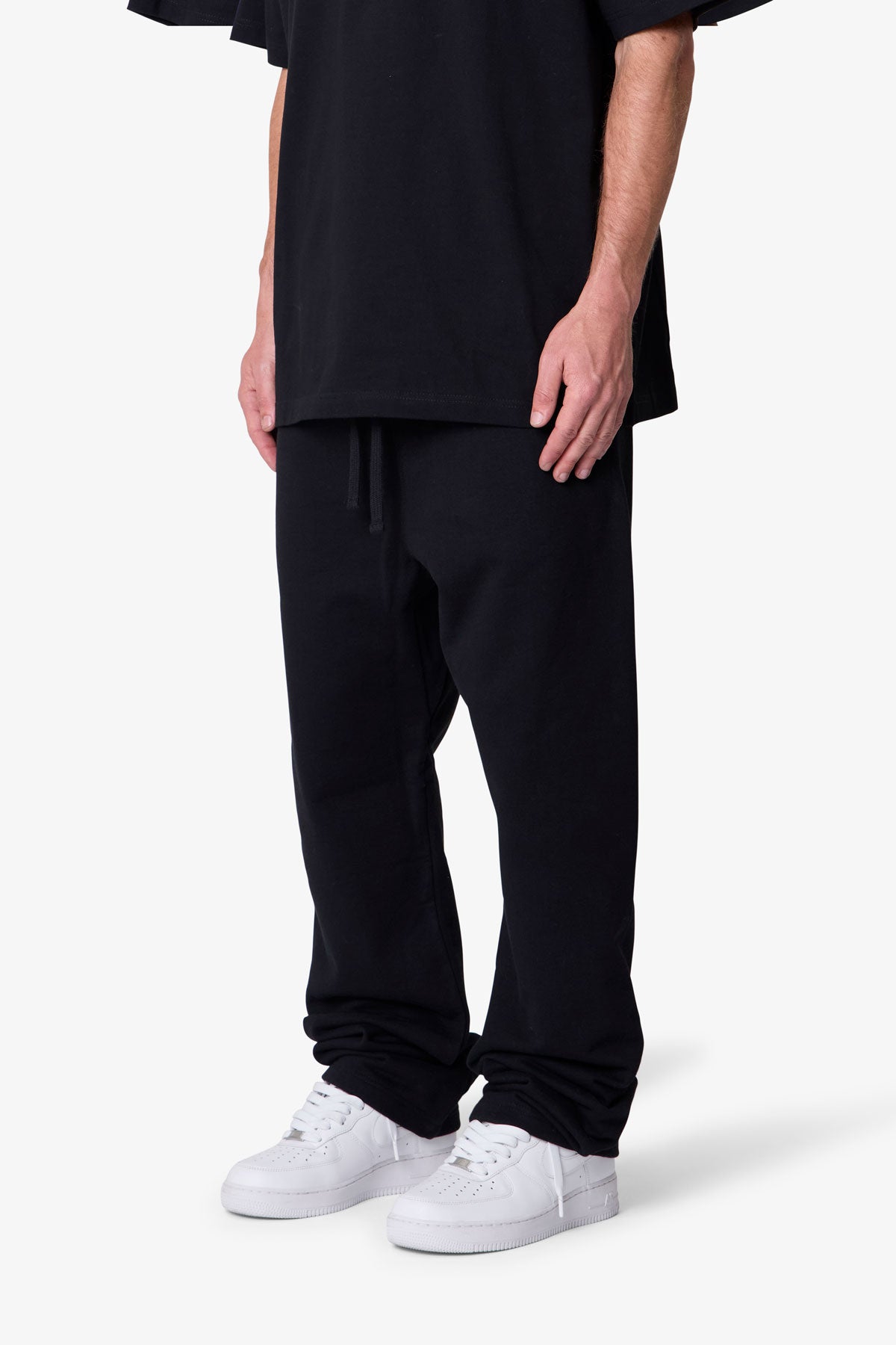 Pantalón de Franela Básico Pesado Holgado - Negro
