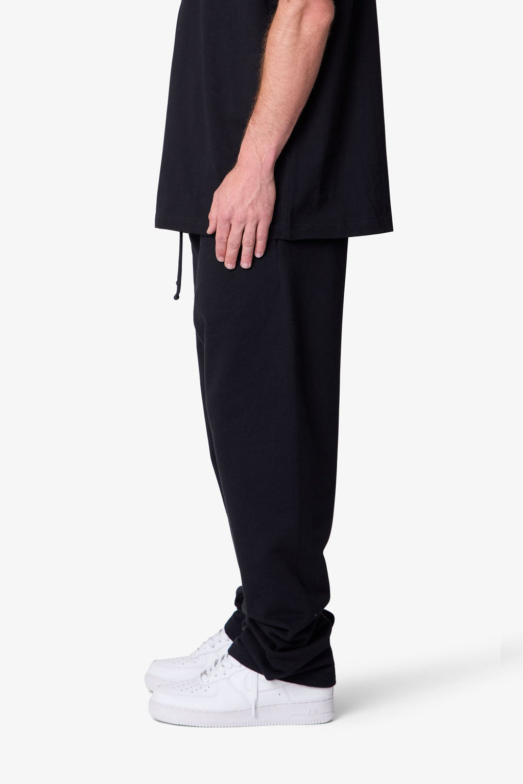Pantalón de Franela Básico Pesado Holgado - Negro