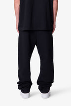 Pantalón de Franela Básico Pesado Holgado - Negro