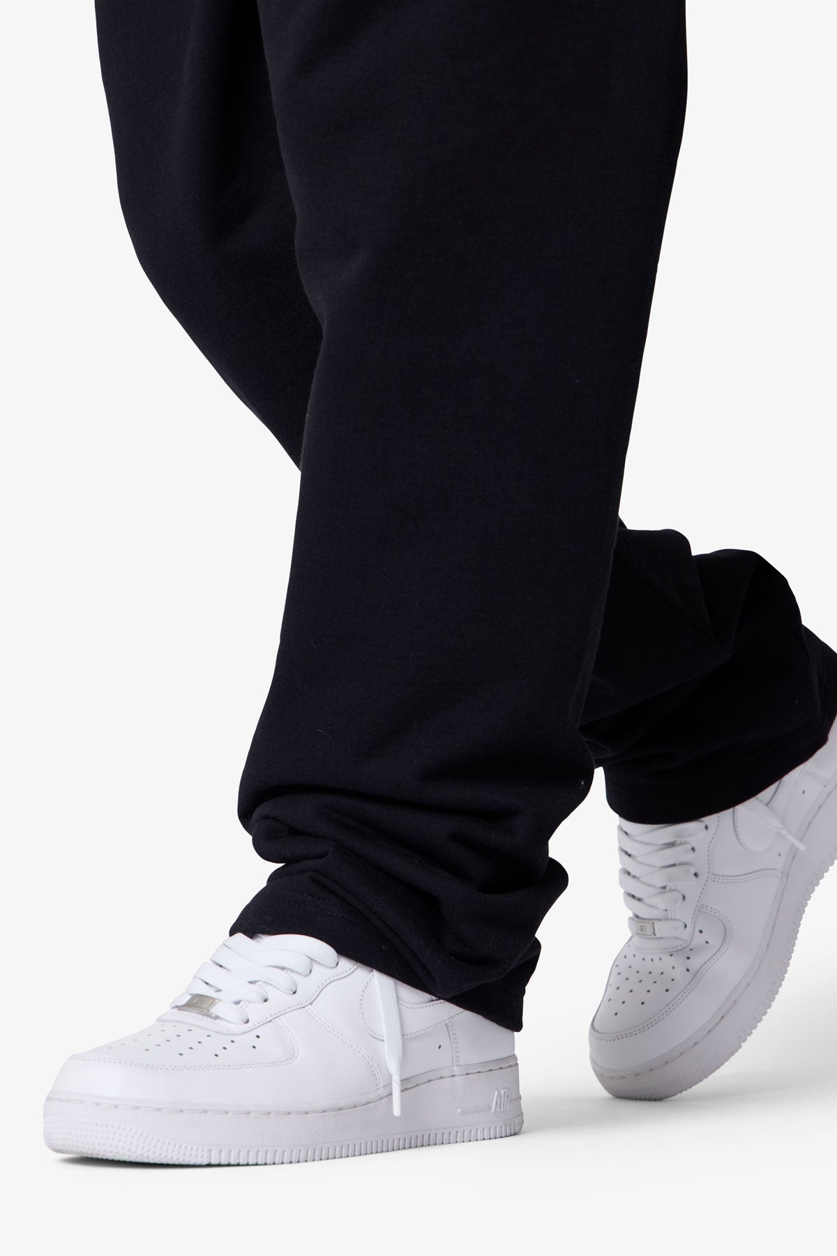 Pantalón de Franela Básico Pesado Holgado - Negro