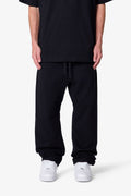 Pantalón de Franela Básico Pesado Holgado - Negro