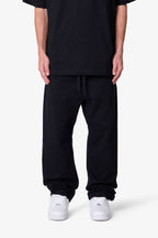 Pantalón de Franela Básico Pesado Holgado - Negro