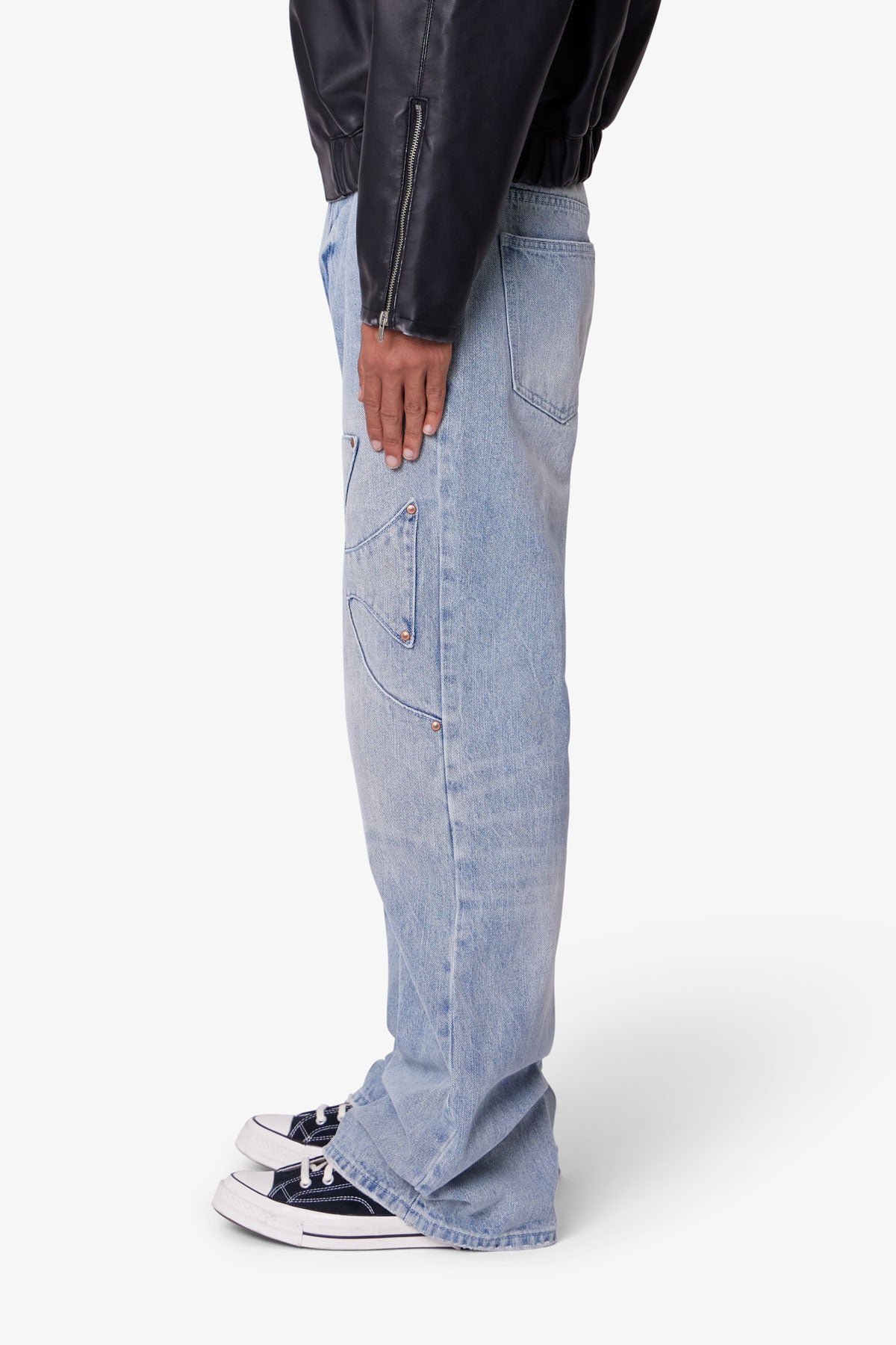 Mezclilla con Estampado Cruz de Hierro - Azul