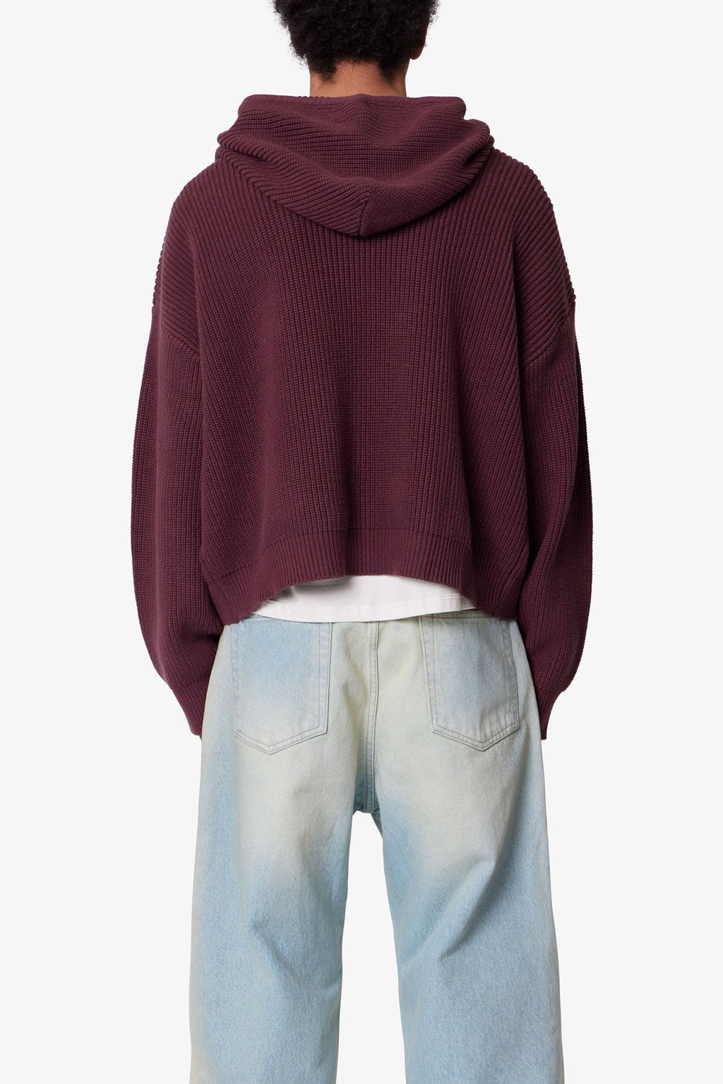 Hoodie Tejido con Zipper - Vino Burdeos