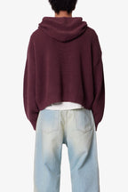 Hoodie Tejido con Zipper - Vino Burdeos