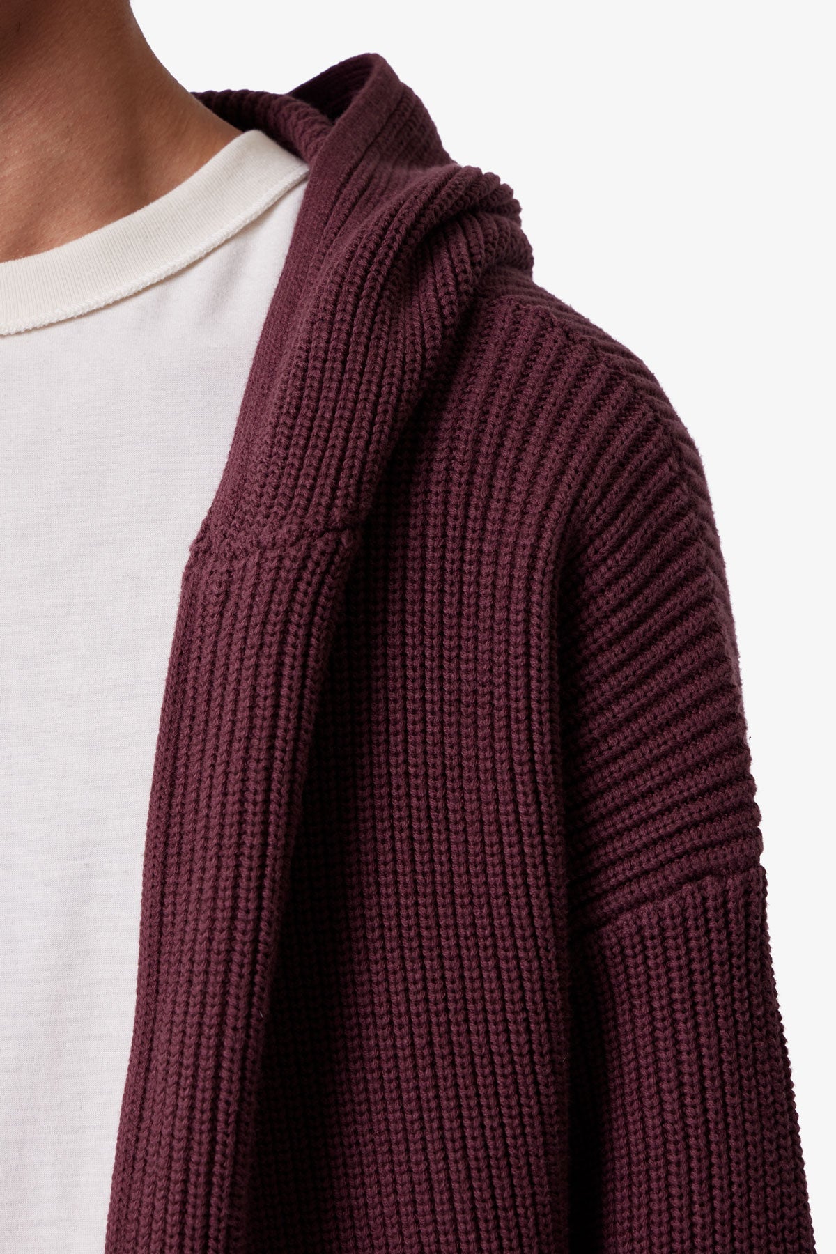 Hoodie Tejido con Zipper - Vino Burdeos