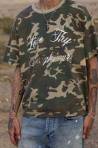 Playera Estampada Camo de - Estilo Militar