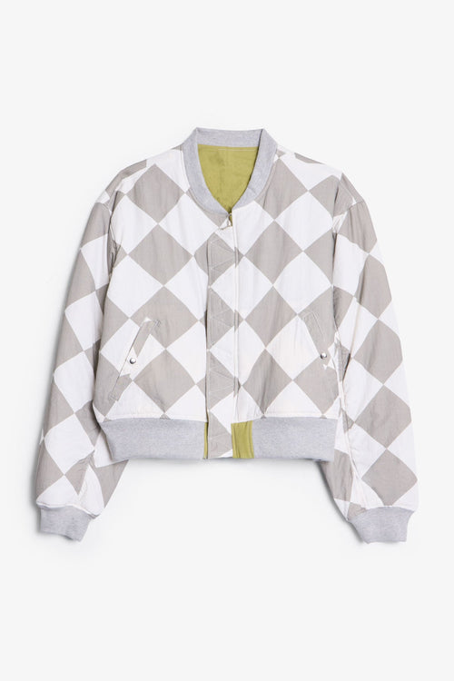 Chaqueta Bomber con Efecto Sobrelavado Reversible - Verde Oliva