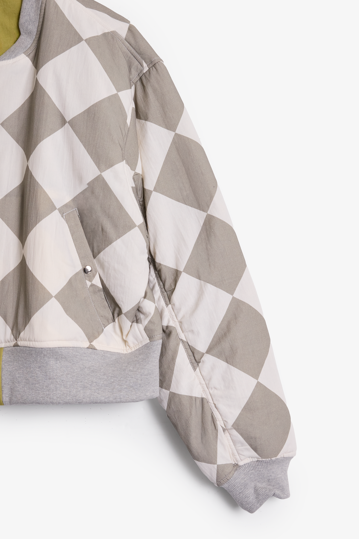 Chaqueta Bomber con Efecto Sobrelavado Reversible - Verde Oliva