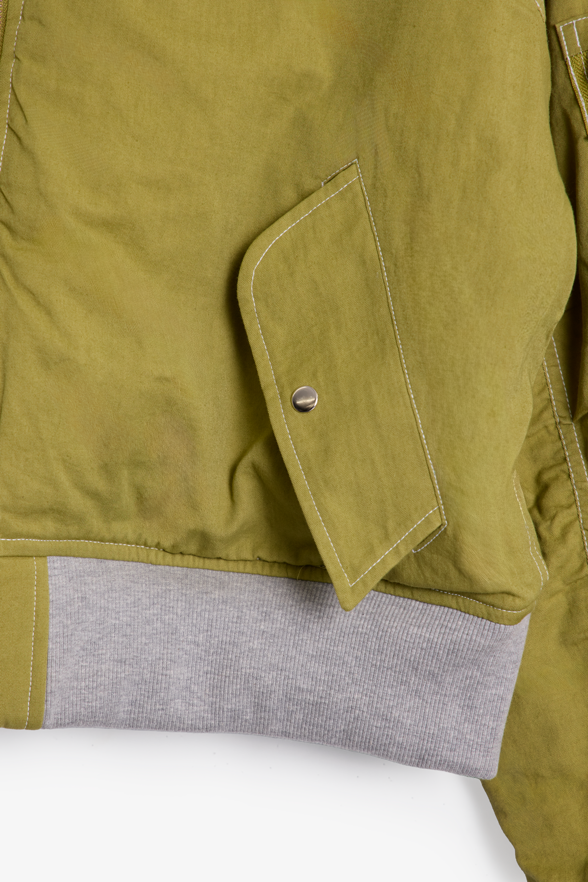 Chaqueta Bomber con Efecto Sobrelavado Reversible - Verde Oliva