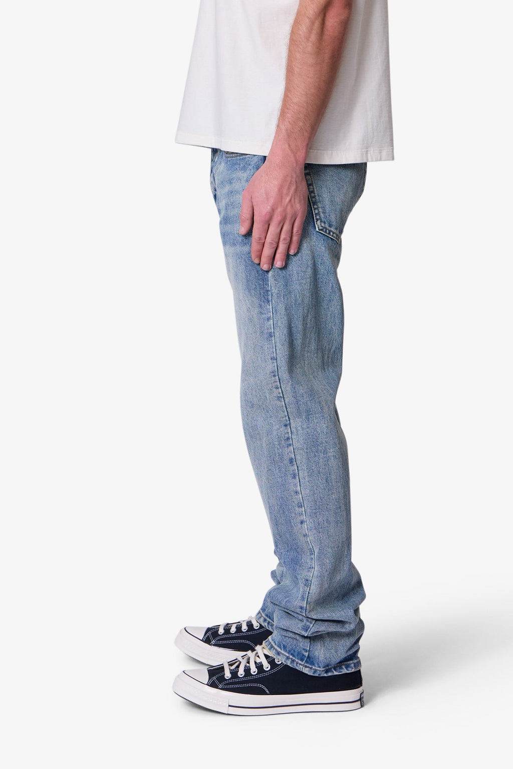 Pantalones Rectos de Denim - Azul Mediano