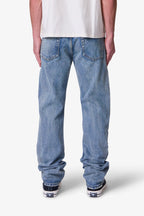 Pantalones Rectos de Denim - Azul Mediano
