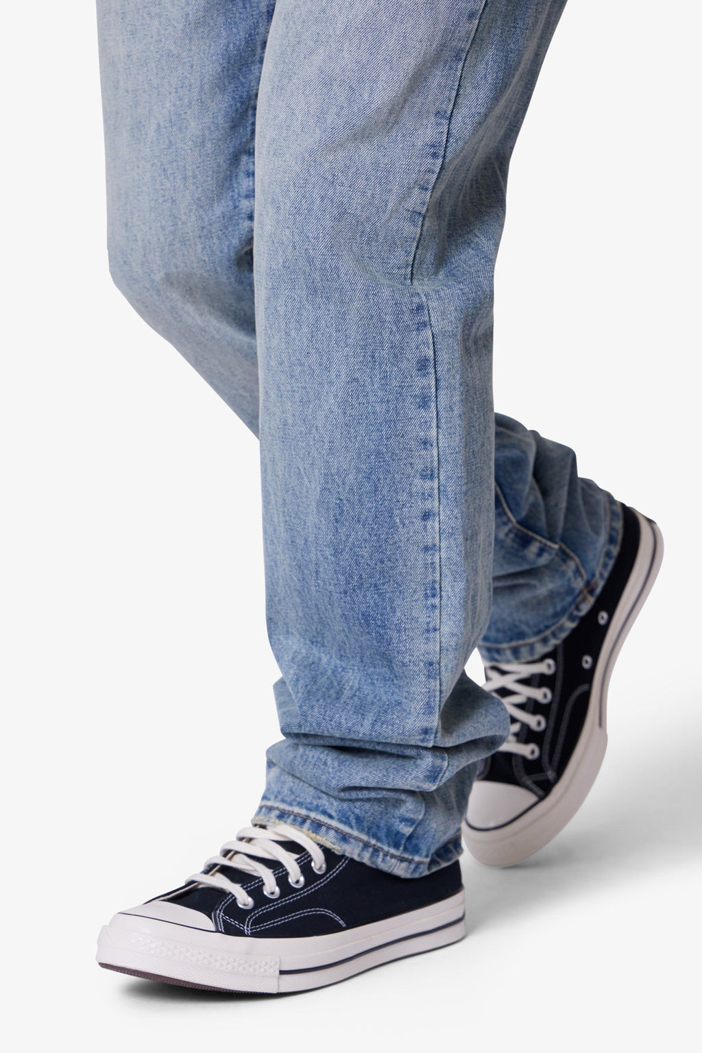 Pantalones Rectos de Denim - Azul Mediano