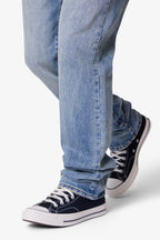 Pantalones Rectos de Denim - Azul Mediano