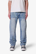 Pantalones Rectos de Denim - Azul Mediano