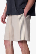 Bermudas Deportivas Rayadas de Tricot - Marrón Tostado